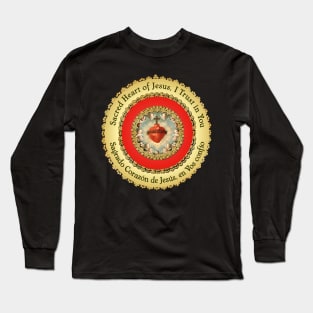 Sacred Heart of Jesus Spanish Sagrado Corazon Detente Catholic Prayer Bi-lingual 210 Long Sleeve T-Shirt